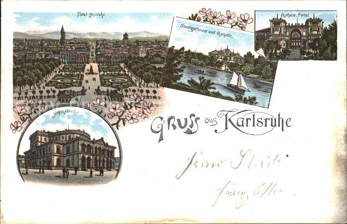 Karlsruhe Baden Stadtgartensee Festhalle Hoftheater