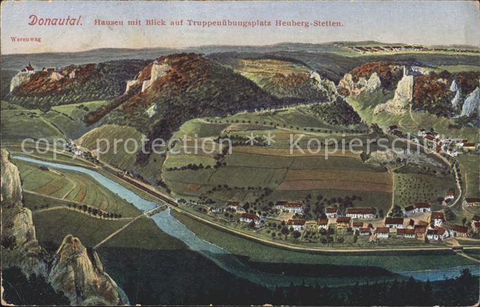 Donautal Hausen mit Blick auf Truppenuebungsplatz Heuberg-Stetten