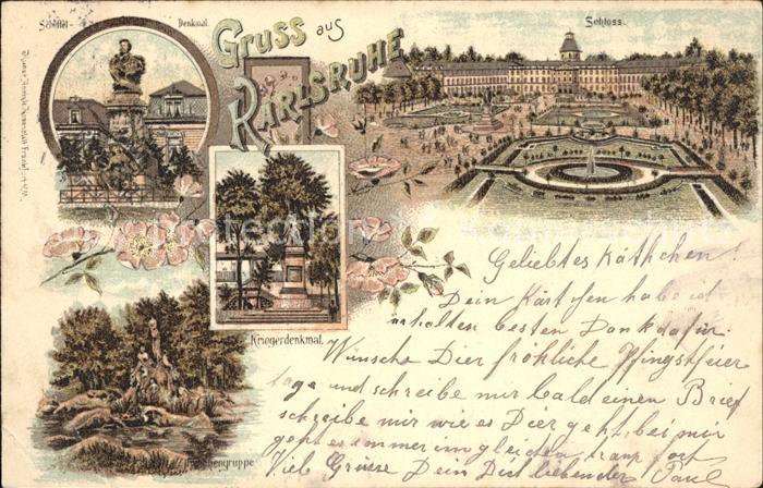 Karlsruhe Baden Scheffel Denkmal Schloss Kriegerdenkmal