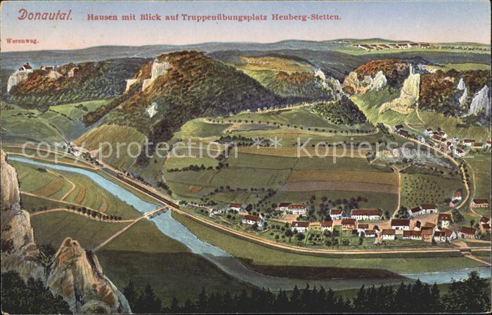 Donautal Hausen mit Blick auf Truppenuebungsplatz Heuberg-Stetten