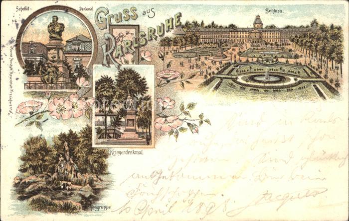 Karlsruhe Baden Schloss Scheffel Denkmal Kriegerdenkmal