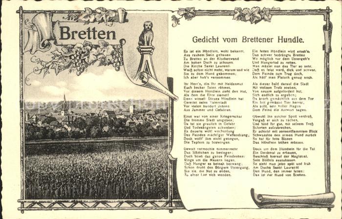 Bretten Baden Gedicht vom Brettener Hundle