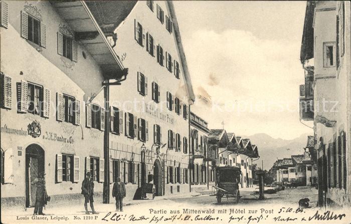Mittenwald Bayern Partie mit Hotel zur Post