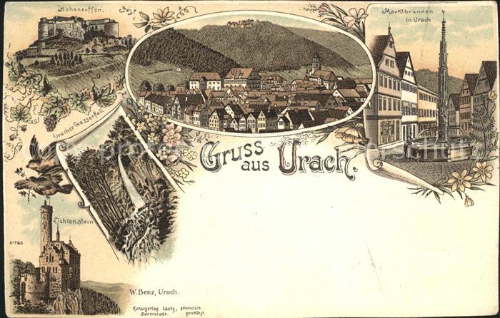 Bad Urach Marktbrunnen Hoheneuffen Lichtenstein