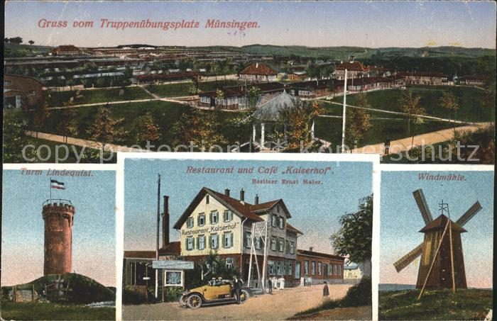 Muensingen Truppenuebungsplatz Turm Lindequist Restaurant Cafe Kaiserhof Windmue