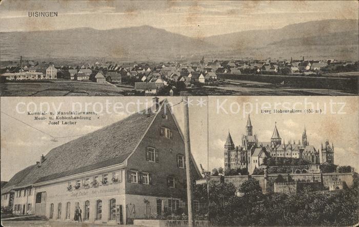 Bisingen Burg Hohenzollern Kolonial- u. Manufakturwaren Mehl- u. Koblenhandlung
