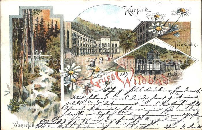 Wildbad Schwarzwald Kurpark Trinkhalle Wasserfall