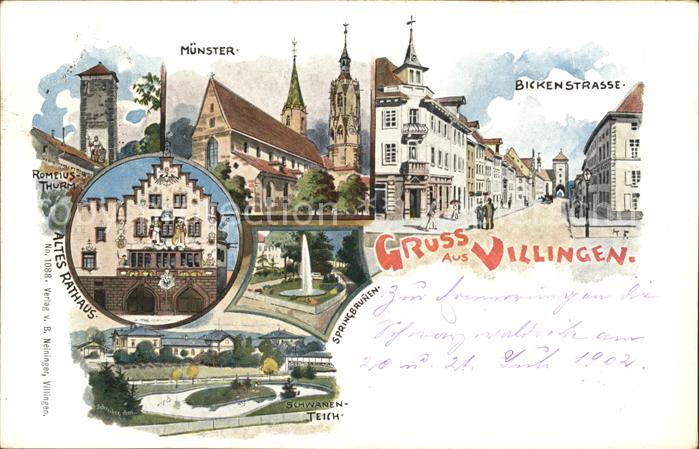 Villingen-Schwenningen Muenster Bickenstrasse Altes Rathaus Schwanen-Teich