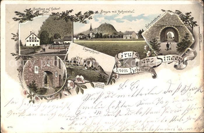 Singen Hohentwiel Gasthaus auf halber Hoehe Eugensthor Zeughaus