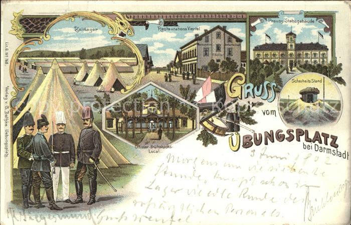 Darmstadt Zeltlager Restauration Viertel Preuss. Stabsgebaeude Offizier Fruehstu