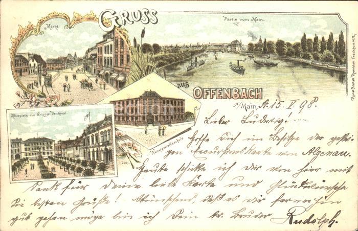 Offenbach Main Partie vom Main Markt Aliceplatz mit Krieger Denkmal