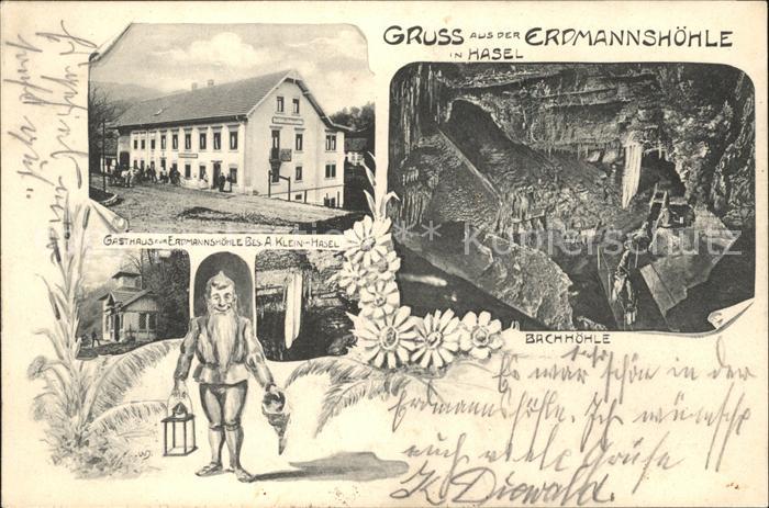 Hasel Baden Hasler Hoehle BW Erdmannshoehle Bachhoehle Gasthaus