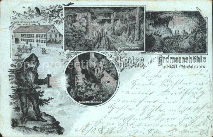Hasel Baden Hasler Hoehle BW Erdmannshoehle Gasthof Fuerstengruft Bachhoele