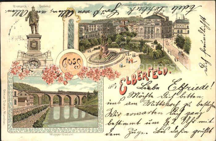 Elberfeld Wuppertal Bismark-Denkmal Brausenwerther Platz Wupper-Viadukt