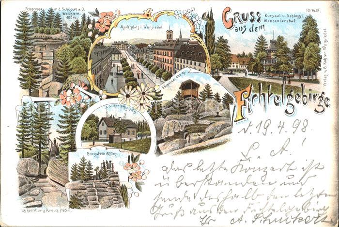 Fichtelgebirge Marktplatz i. Wundsiedel Kursaal Schloss Alexandersbad Silberhaus