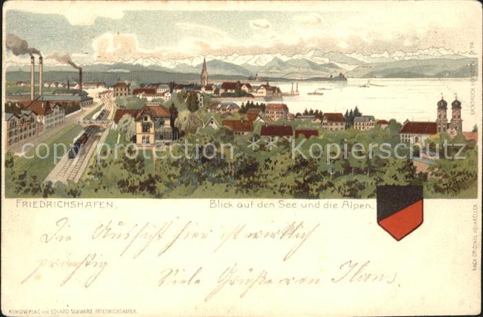 Friedrichshafen Bodensee Blick auf den See Alpen