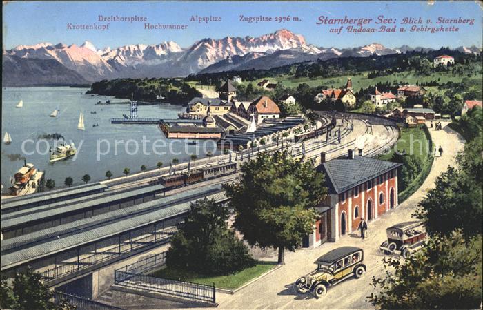 Starnbergersee Dreithorspitze Alpspitze Zugspitze Blick v. Starnberg auf Undosa-