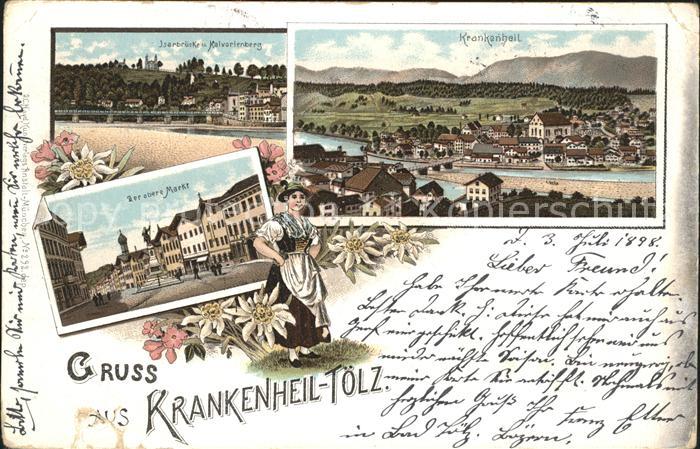 Toelz Bad Krankenheil Jsarbruecke Kalvarienberg der Obere Markt