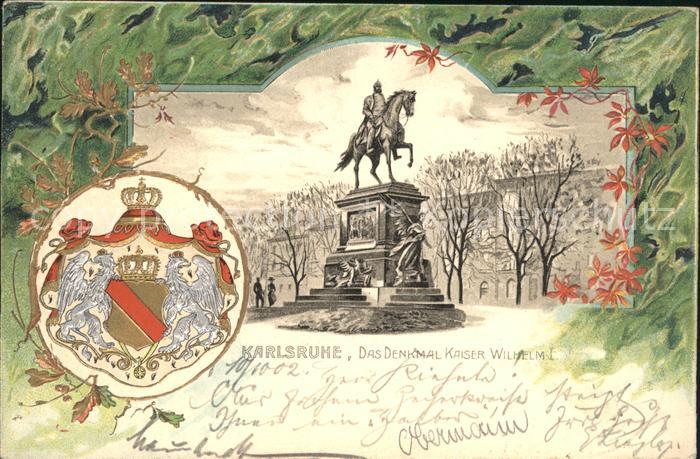 Karlsruhe Baden Bahnpost Denkmal Kaiser Wilhelm