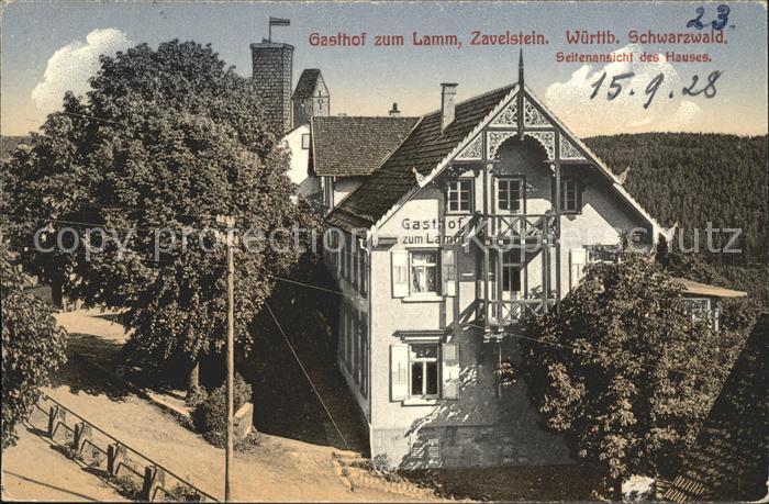 Zavelstein Gasthof zum Lamm Seitenansicht des Hauses