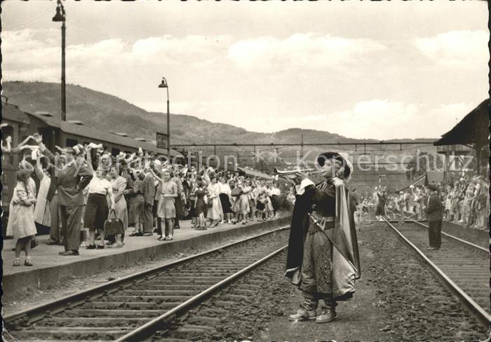 Saeckingen Rhein Verabschiedung der Feriengaeste durch den Trompeten