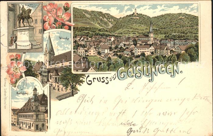Geislingen Steige Kirche Rathaus Kaiser Wilhelm Denkmal