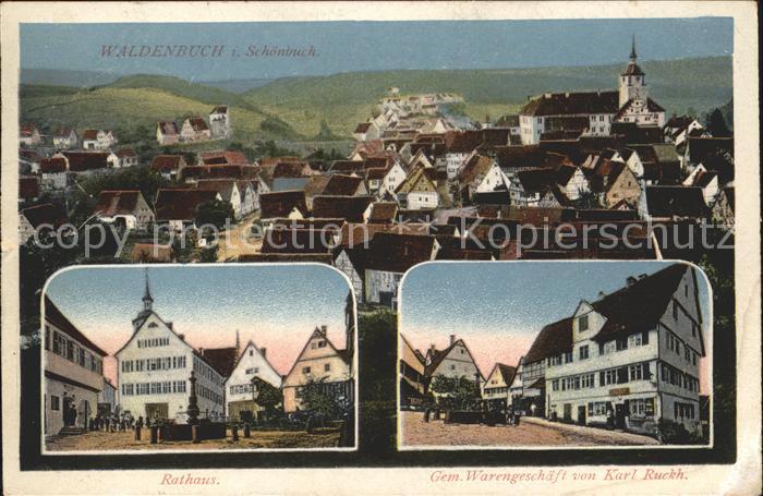 Waldenbuch Rathaus Gem. Warengeschaeft Karl Ruckh.