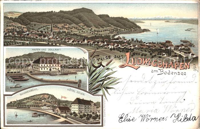 Ludwigshafen Bodensee Bahnpost Hafen Zollamt Hotel Adler
