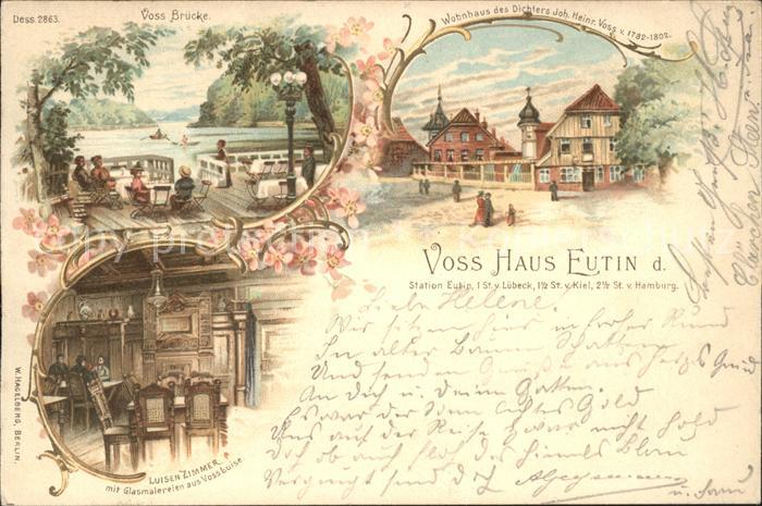 Eutin Voss Haus Voss Bruecke Wohnhaus Dichters Joh. Heinr. Voss