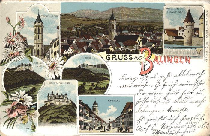 Balingen Wasserturm Neues Wehr Stadtkirche Hirschberg Schalksburg Hohenzollern M