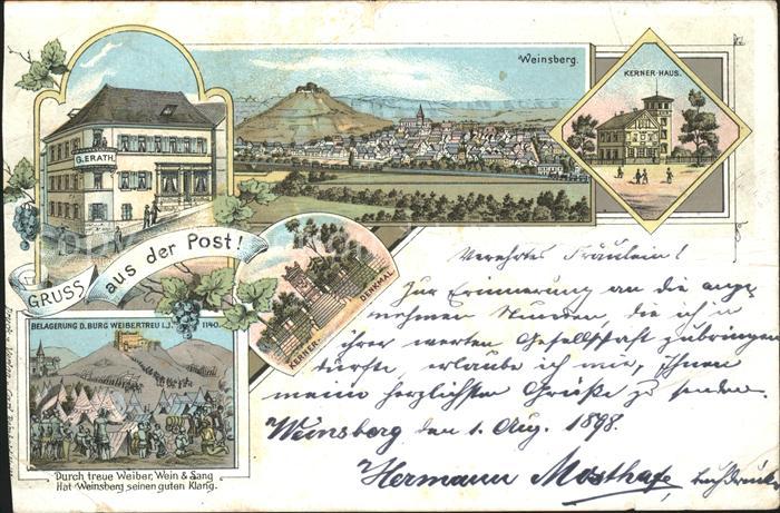 Weinsberg Post Kerner Haus Burg Weibertreu