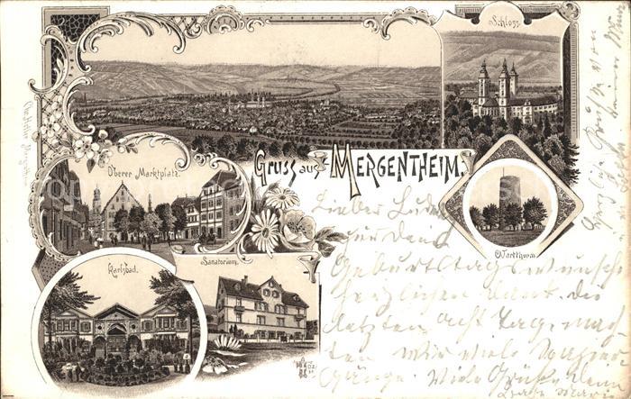 Bad Mergentheim Ob. Marktplatz Sanatorium Karlsbad Schloss