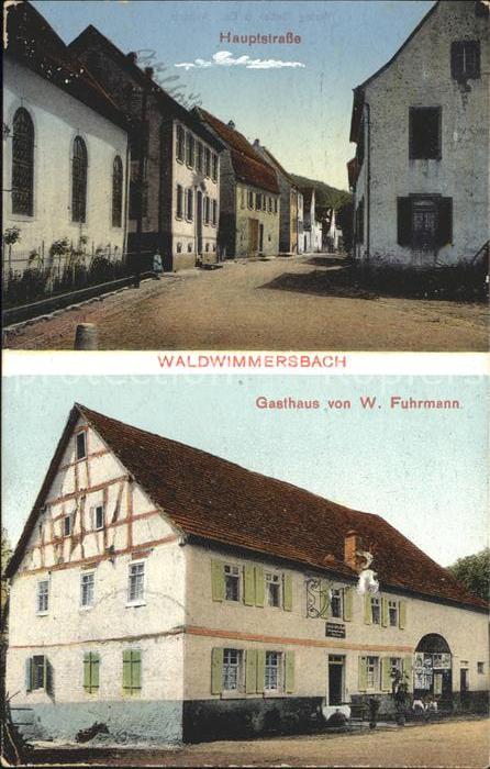 Waldwimmersbach Hauptstrasse Gasthaus W. Fuhrmann