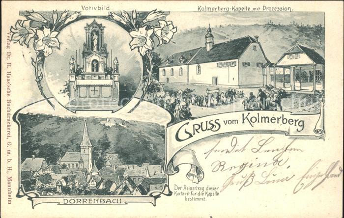 Doerrenbach Kolmerberg  Kapelle mit Prozession Votivbild