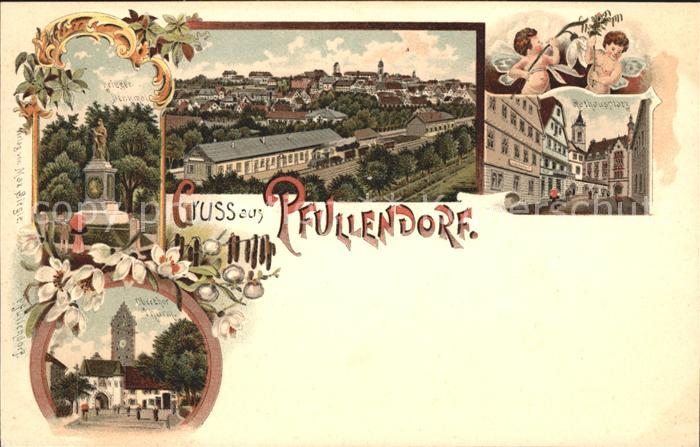 Pfullendorf Rathausplatz Kriegerdenkmal Oberthorturm