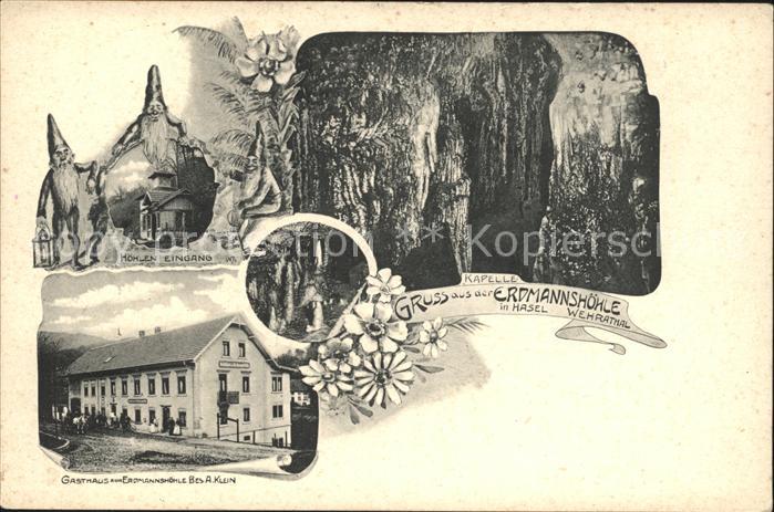 Hasel Baden Hasler Hoehle BW Erdmannshoehle Eingang Gasthaus