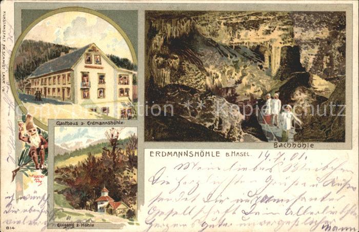 Hasel Baden Hasler Hoehle BW Gasthaus Erdmannshoehle Bachhoehle Eingang