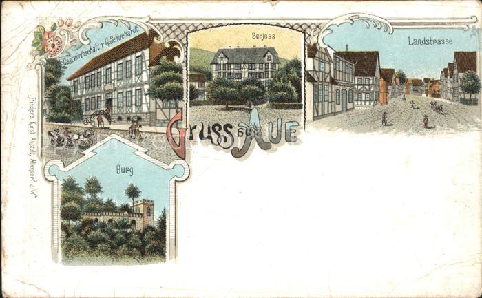 Aue Erzgebirge Landstrasse Schloss Gastwirtschaft G. Schuehardt Burg