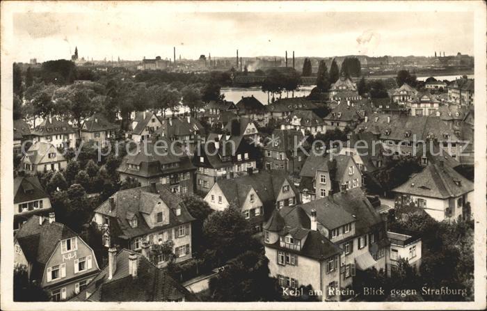 Kehl Rhein Blick gegen Strassburg