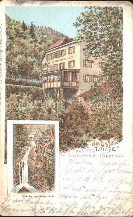 Lierbach Litho Allerheiligen Wasserfall Gasthaus z. Taube