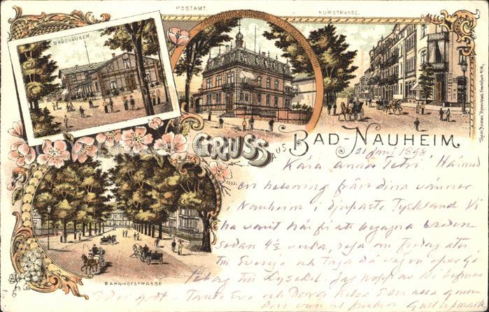Bad Nauheim Bahnpost Postamt Kurstrasse Baedenhaeuser Bahnhofstrasse