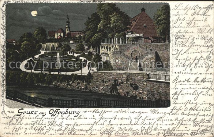 Offenburg Litho Zwinger Anlagen Kopf Gaften