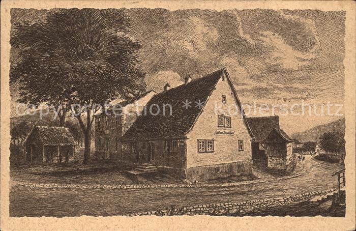 Waldkatzenbach Gasthaus Pension zum Loewen Kuenstlerkarte