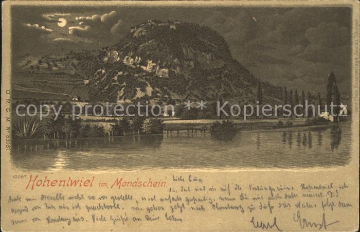 Hohentwiel bei Mondschein