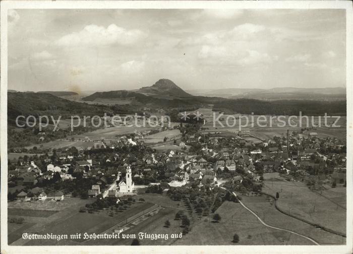 Gottmadingen Fliegeraufnahme mit Hohenwiel