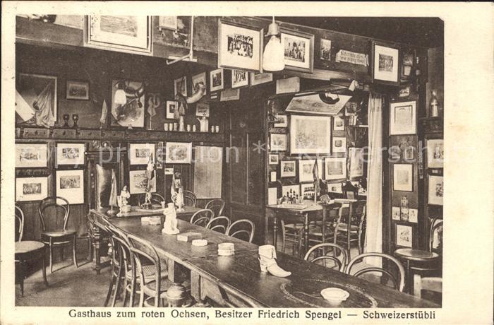 Heidelberg Neckar Gasthaus zum roten Ochsen Friedrich Spengel Schweizerstuebli