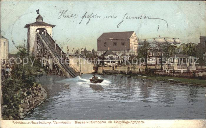Mannheim Jubilaeums-Ausstellung Wasserrutschbahn Vergnuegungspark