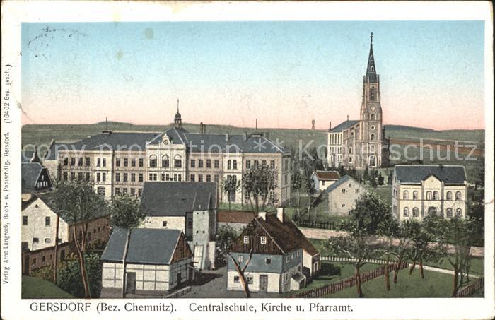 Gersdorf Chemnitz Centralschule Kirche Pfarramt