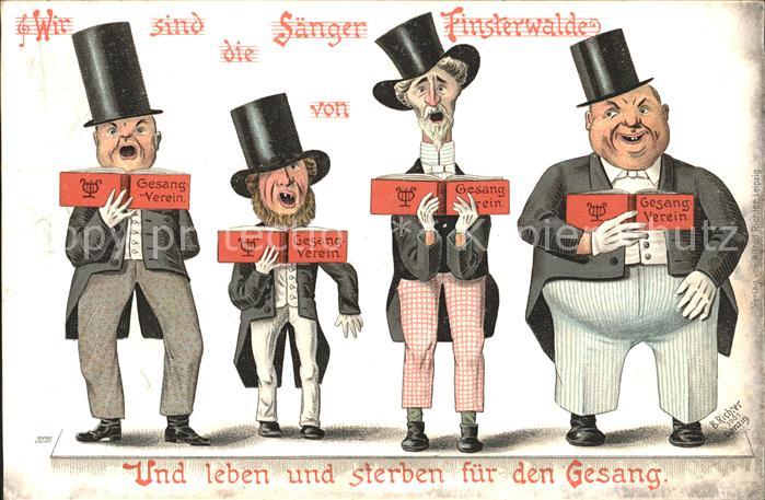 Finsterwalde Die Saenger von Finsterwalde Komik Zeichnung