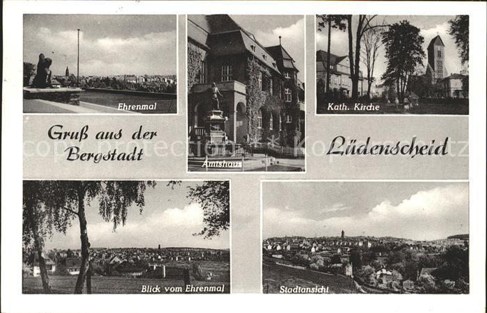 Luedenscheid Ehrenmal Kath. Kirche Stadtansicht